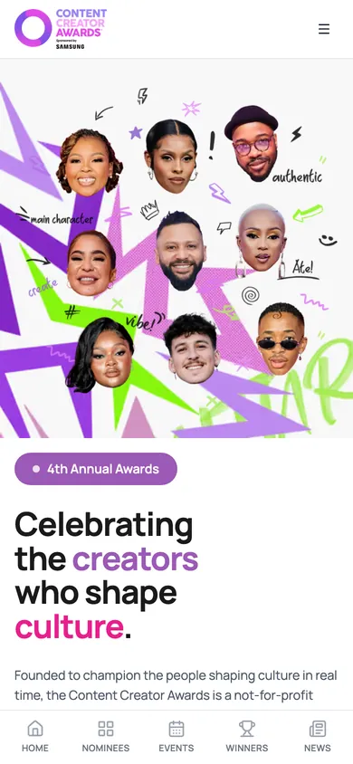 Content Creator Awards on a phone