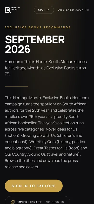 Exclusive Books Media Hub on a phone