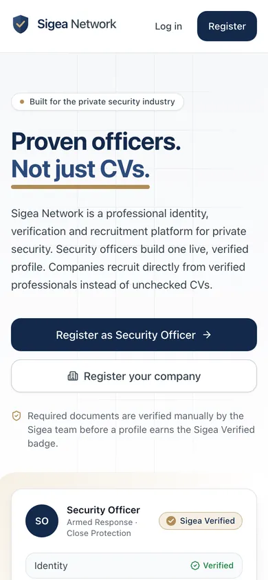 Sigea Network on a phone