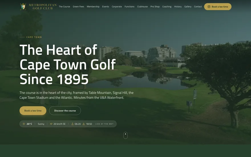 The Metropolitan Golf Club on a computer screen