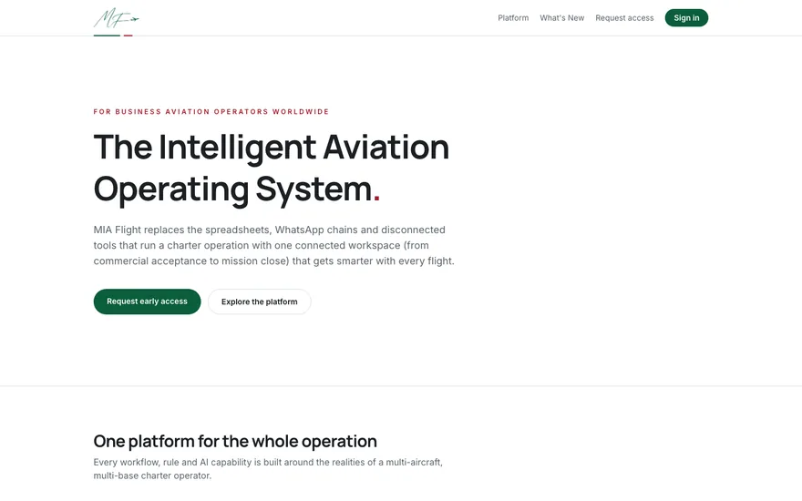 MIA Flight on a computer screen