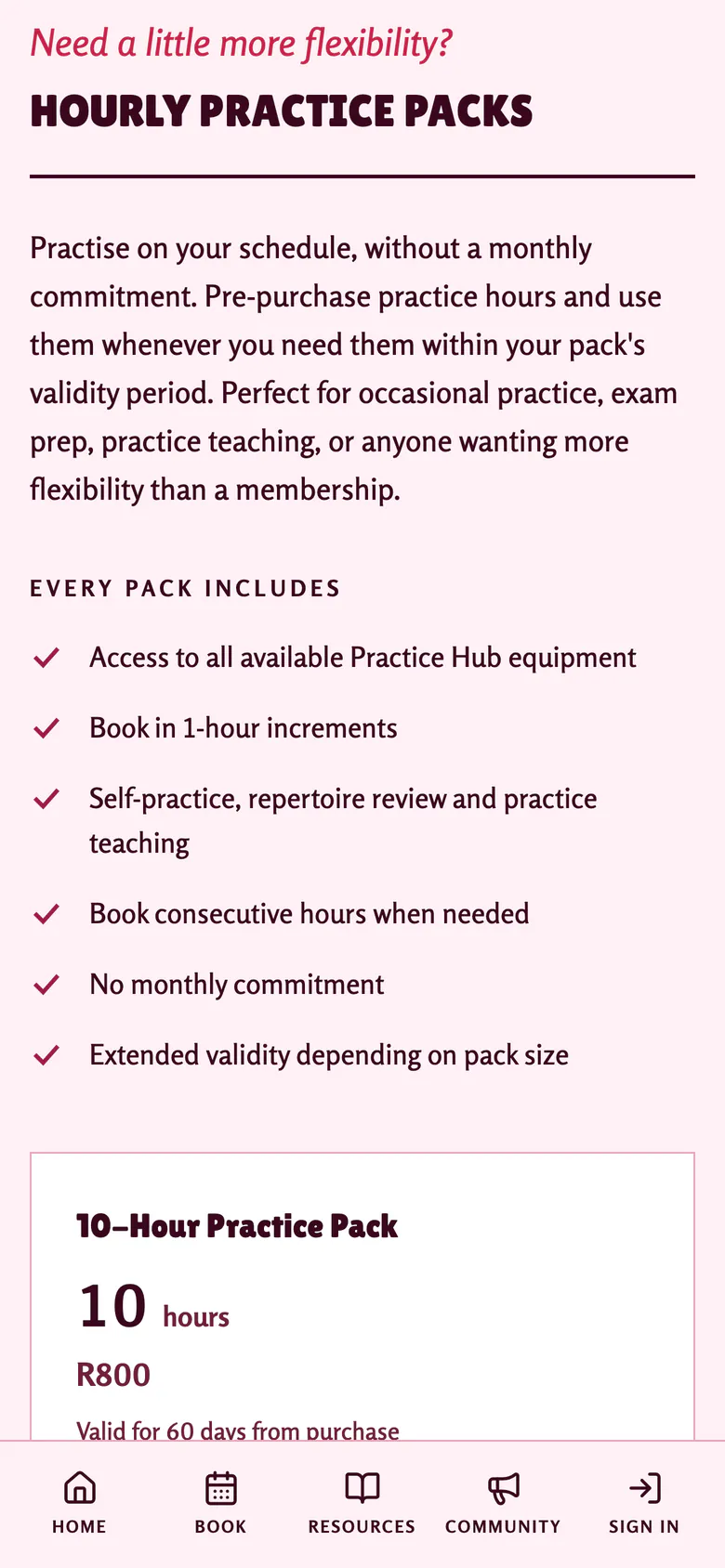 Hourly practice packs on a phone: practise on your own schedule, and what every pack includes